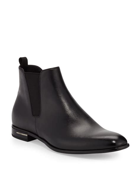 prada saffiano chelsea boot|Prada Saffiano Leather Chelsea Boots .